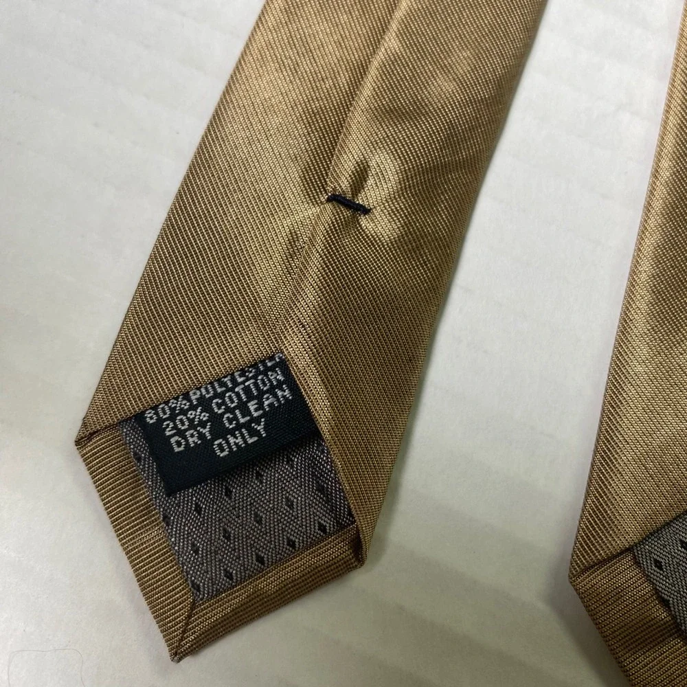 Modena Men's Gold Textured‎ Necktie Business Wedding Party Polyester Cotton